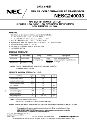 NESG240033-T1B-A Datasheet PDF NEC => Renesas Technology