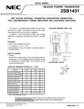 2SB1431 Datasheet PDF NEC => Renesas Technology