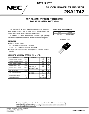 2SA1742 Datasheet PDF NEC => Renesas Technology