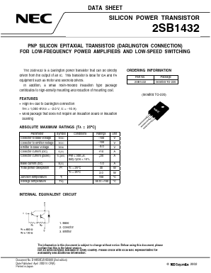 2SB1432 Datasheet PDF NEC => Renesas Technology