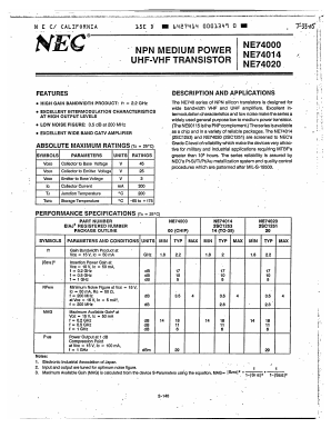 NE74000 Datasheet PDF NEC => Renesas Technology