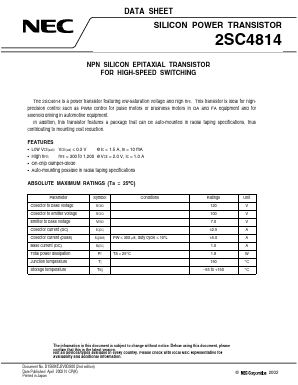 2SC4814 Datasheet PDF NEC => Renesas Technology