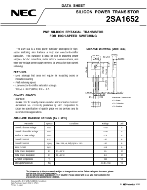 2SA1652 Datasheet PDF NEC => Renesas Technology