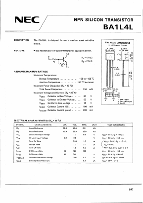 BA1L4L Datasheet PDF NEC => Renesas Technology