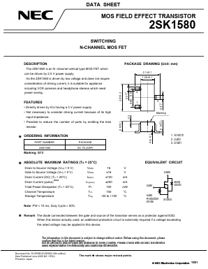 2SK1580 Datasheet PDF NEC => Renesas Technology