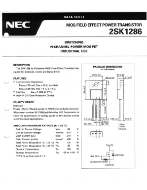 K1286 Datasheet PDF NEC => Renesas Technology