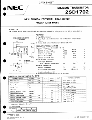 2SD1702 Datasheet PDF NEC => Renesas Technology