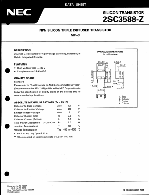 2SC3588 Datasheet PDF NEC => Renesas Technology