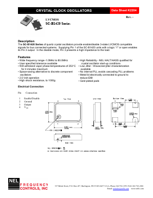SC-A142C Datasheet PDF NEL Frequency Controls