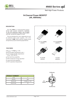 4N60A Datasheet PDF Nell Semiconductor Co., Ltd