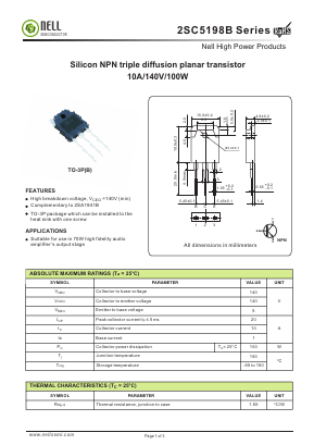 2SC5198B-R Datasheet PDF Nell Semiconductor Co., Ltd