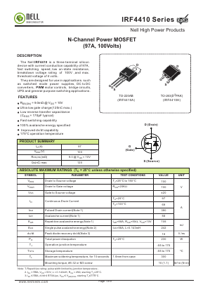 IRF4410H Datasheet PDF Nell Semiconductor Co., Ltd