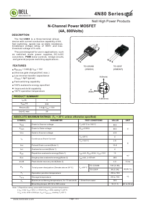 4N80AF Datasheet PDF Nell Semiconductor Co., Ltd