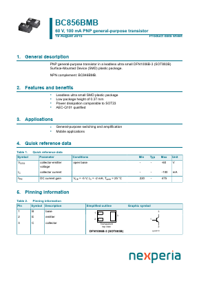 BC856BMB Datasheet PDF Nexperia B.V. All rights reserved