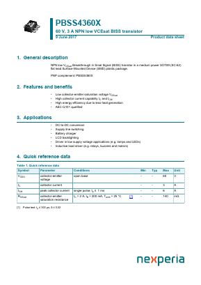 PBSS4360X Datasheet PDF Nexperia B.V. All rights reserved