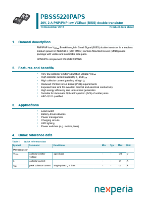 PBSS5220PAPS Datasheet PDF Nexperia B.V. All rights reserved