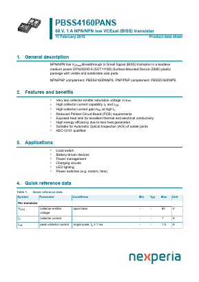 PBSS4160PANS Datasheet PDF Nexperia B.V. All rights reserved