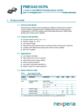 PMEG4010CPA Datasheet PDF Nexperia B.V. All rights reserved