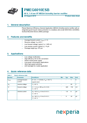 PMEG6010ESB Datasheet PDF Nexperia B.V. All rights reserved