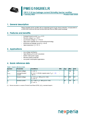 PMEG10020ELR Datasheet PDF Nexperia B.V. All rights reserved