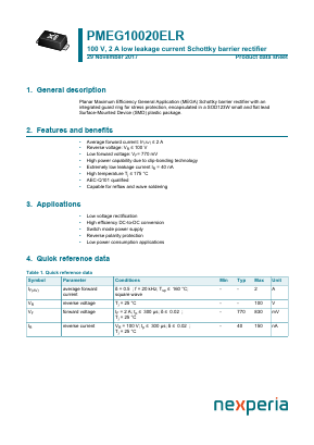 PMEG10020ELR Datasheet PDF Nexperia B.V. All rights reserved