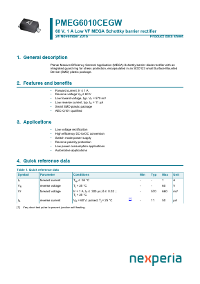 PMEG6010CEGW Datasheet PDF Nexperia B.V. All rights reserved