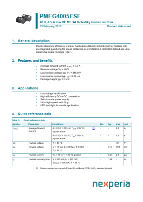 PMEG4005ESF Datasheet PDF Nexperia B.V. All rights reserved