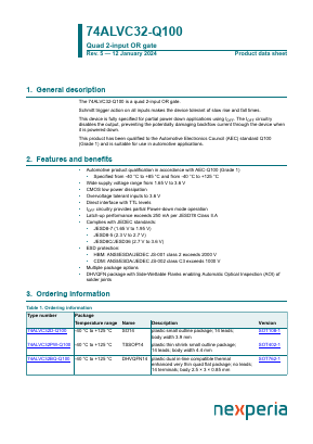 74ALVC32-Q100 Datasheet PDF Nexperia B.V. All rights reserved