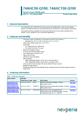 74AHC00-Q100 Datasheet PDF Nexperia B.V. All rights reserved