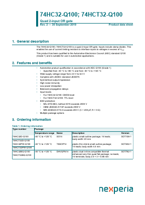 74HC32-Q100 Datasheet PDF Nexperia B.V. All rights reserved