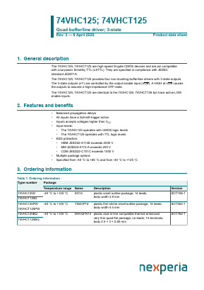 74VHC125D Datasheet PDF Nexperia B.V. All rights reserved