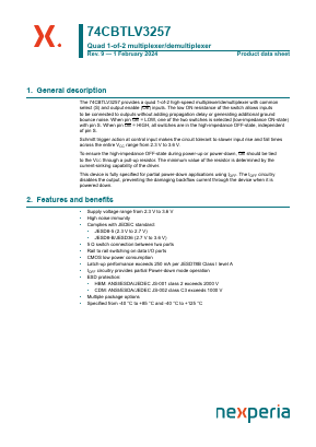 74CBTLV3257D Datasheet PDF Nexperia B.V. All rights reserved