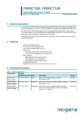 74VHC126 Datasheet PDF Nexperia B.V. All rights reserved