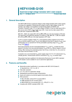 HEF4104BT-Q100 Datasheet PDF Nexperia B.V. All rights reserved