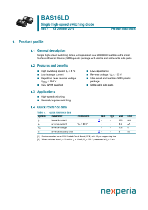 BAS16LD Datasheet PDF Nexperia B.V. All rights reserved