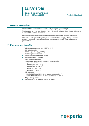 74LVC1G10GS Datasheet PDF Nexperia B.V. All rights reserved