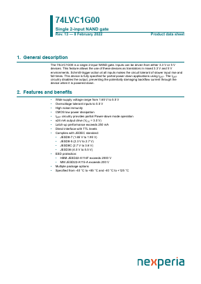 74LVC1G00GV Datasheet PDF Nexperia B.V. All rights reserved