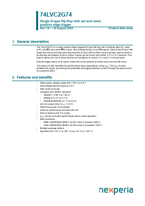 74LVC2G74 Datasheet PDF Nexperia B.V. All rights reserved