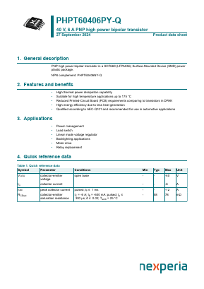 PHPT60406PY-Q Datasheet PDF Nexperia B.V. All rights reserved