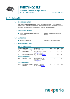 PHD71NQ03LT Datasheet PDF Nexperia B.V. All rights reserved