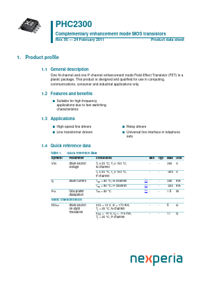 PHC2300 Datasheet PDF Nexperia B.V. All rights reserved