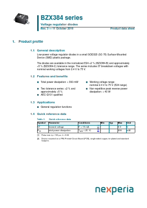 BZX384-C11 Datasheet PDF Nexperia B.V. All rights reserved