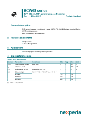 BCW68H Datasheet PDF Nexperia B.V. All rights reserved