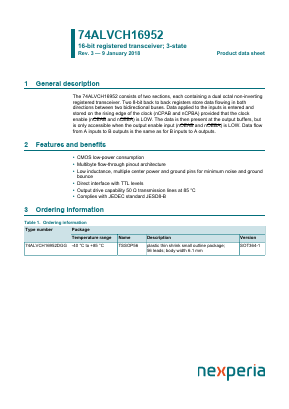 74ALVCH16952 Datasheet PDF Nexperia B.V. All rights reserved