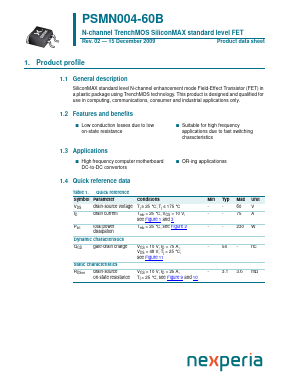 PSMN004-60B Datasheet PDF Nexperia B.V. All rights reserved