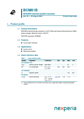 BCM61B Datasheet PDF Nexperia B.V. All rights reserved