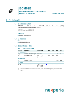 BCM62B Datasheet PDF Nexperia B.V. All rights reserved