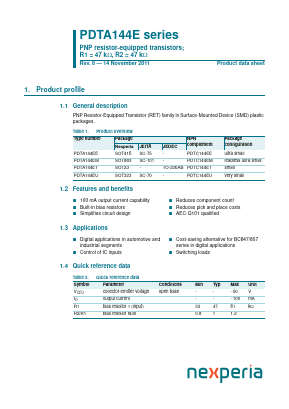 PDTA144E Datasheet PDF Nexperia B.V. All rights reserved