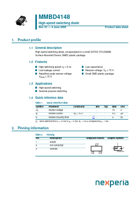 MMBD4148 Datasheet PDF Nexperia B.V. All rights reserved