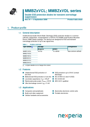 MMBZ27VCLG Datasheet PDF Nexperia B.V. All rights reserved